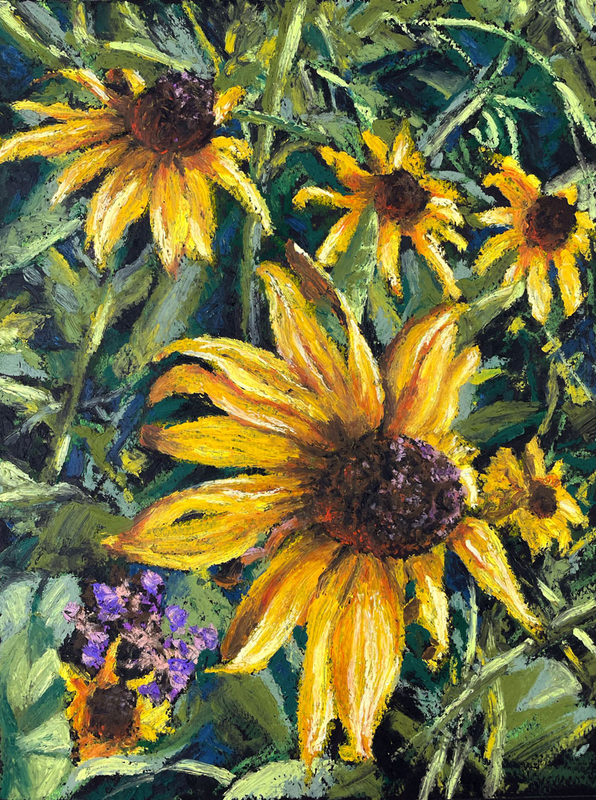 The Virtual Instructor - The Oil Pastel Course - Black-eyed Susans