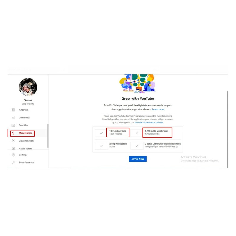 YouTube Channel Monitize