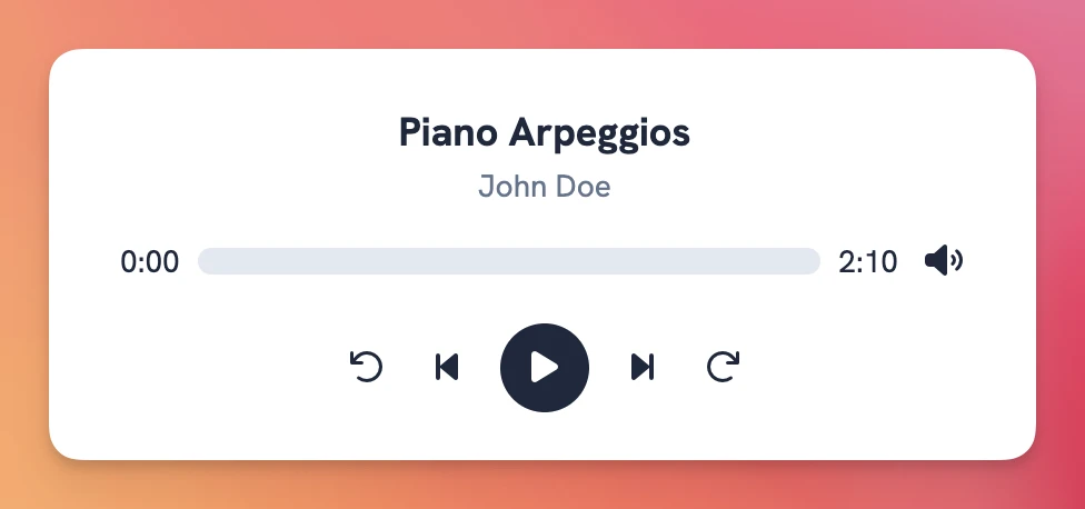 Audio player with Stimulus basic interface