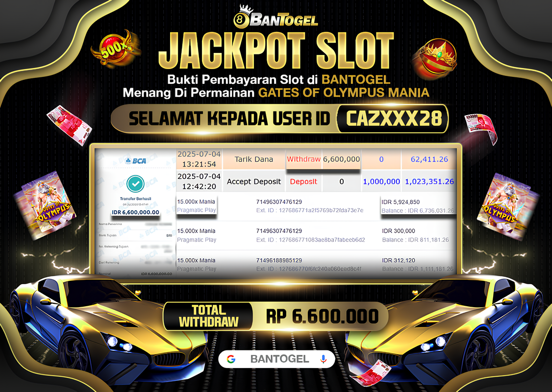 BUKTI JACKPOT LUNAS BANTOGEL