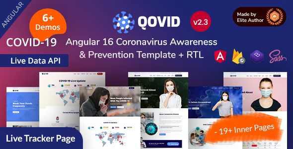 Qovid – Angular 16 Medical Health & Corona Vaccination Template