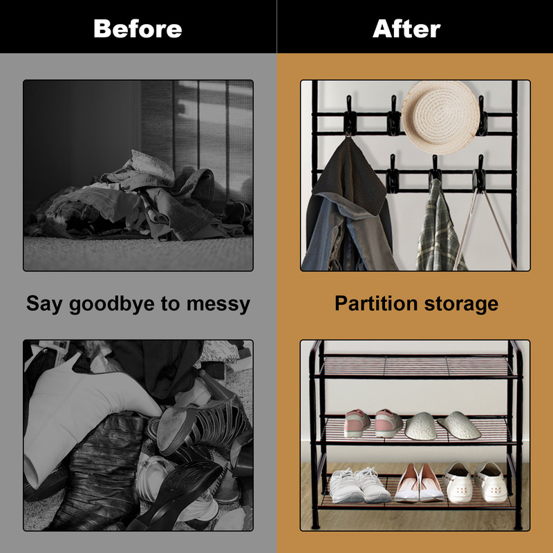 BIGZZIA Garderobenständer, 3 In 1 Garderobenständer Stabil Kleiderstange Mit 3 Schichten Schuhregal Und Abnehmbaren Haken Kleiderständer Freistehender Für Schlafzimmer Schwarz 14 BIGZZIA Garderobenständer, 3 In 1 Garderobenständer Stabil Kleiderstange Mit 3 Schichten Schuhregal Und Abnehmbaren Haken Kleiderständer Freistehender Für Schlafzimmer Schwarz -Möbelhaus AAHKMJXYDAFdJAOAIMEbOAchaYtjpIZUujpRpTo0CnZOZZSdlY5RLstcSH9YoSV267amMHCI5M8GnyyzpIeuFLO