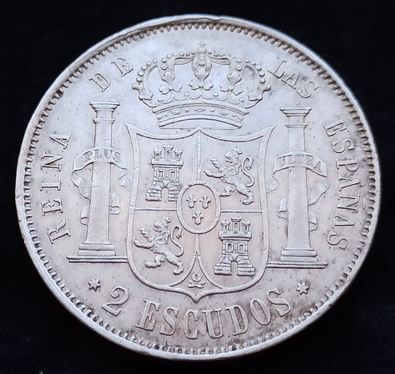2 escudos de Isabel II de 1867 96