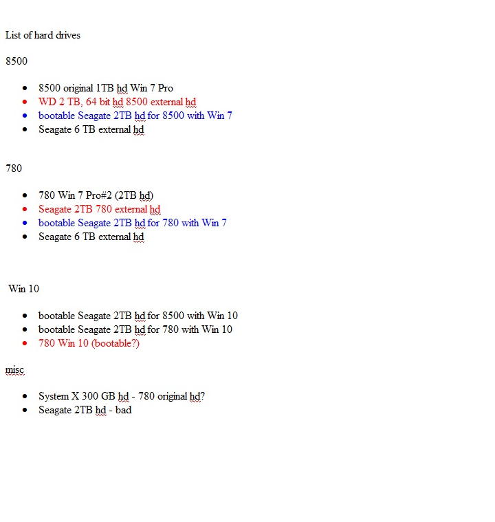 30(list of hds)
