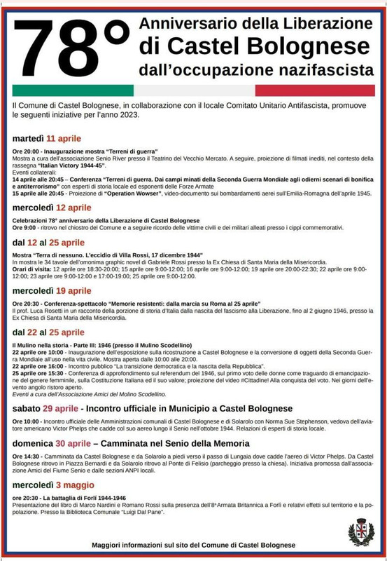 A Castel Bolognese un ricco calendario di eventi per festeggiare la Liberazione