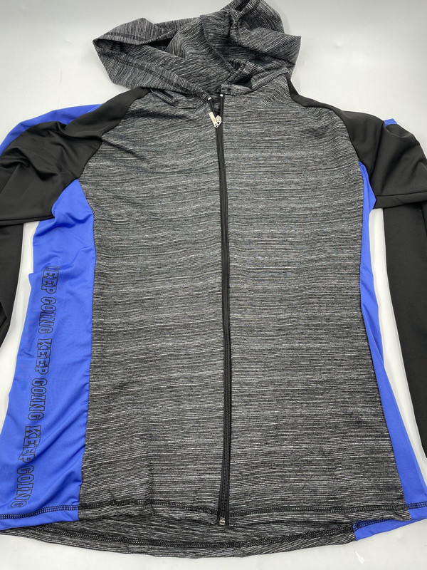 BODY INSTINCT KEEP GOING ACTIVEWEAR JACKET BLACK/GREY/BLUE WOMEN EXTRA LARGE