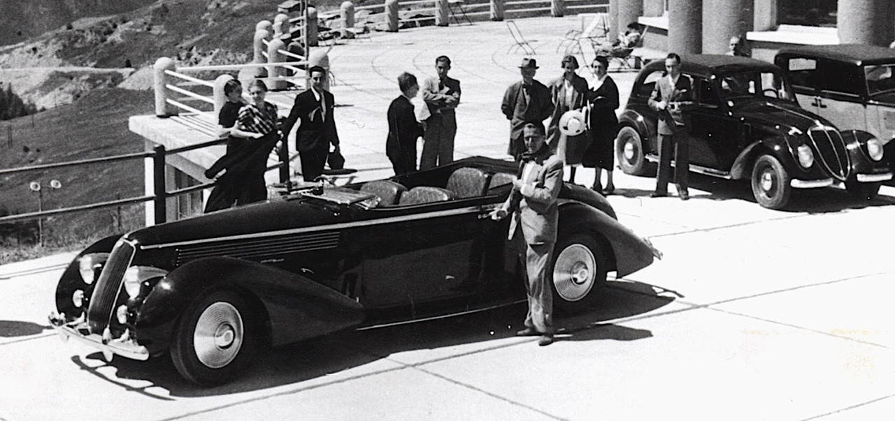 Finally, a Farina Astura Cabriolet in an Alpine setting with its