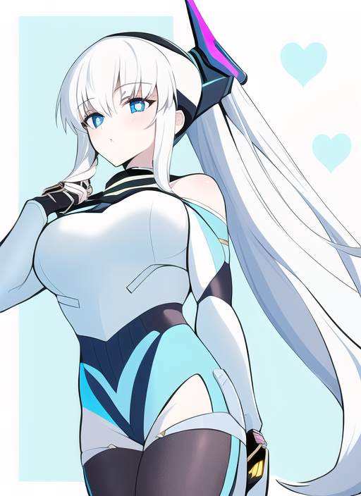 1girl, morgan le fay (fate),  {{{cyberpunk}}}, blue eyes, {submachine gun}, high s-4223628579