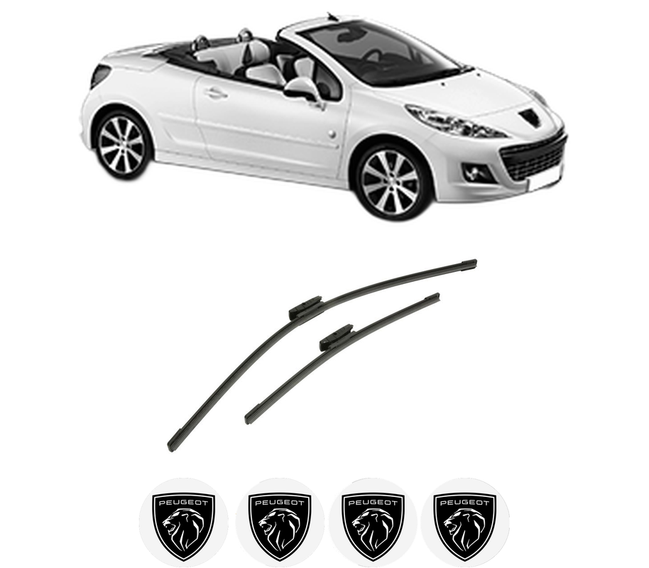 Set stergatoare auto PEUGEOT 207 CC (WD_) din 2007-2015, pentru parbriz auto, 2 bucati, Bosch Aerotwin Multi, din cauciuc siliconat rezistent, 4 Stickere Auto PEUGEOT