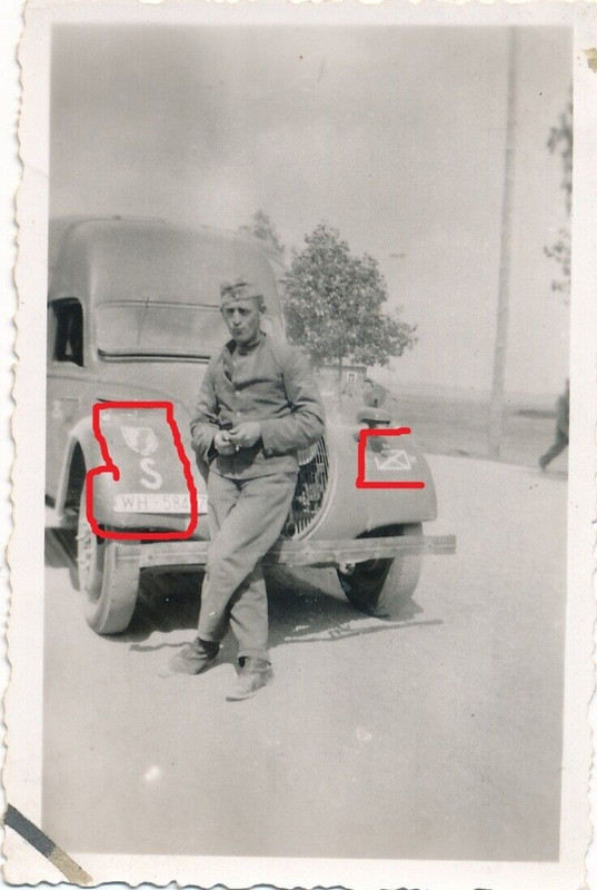 Französischer Beute LKW Divisionswappen 34 ID WH Nummernschild