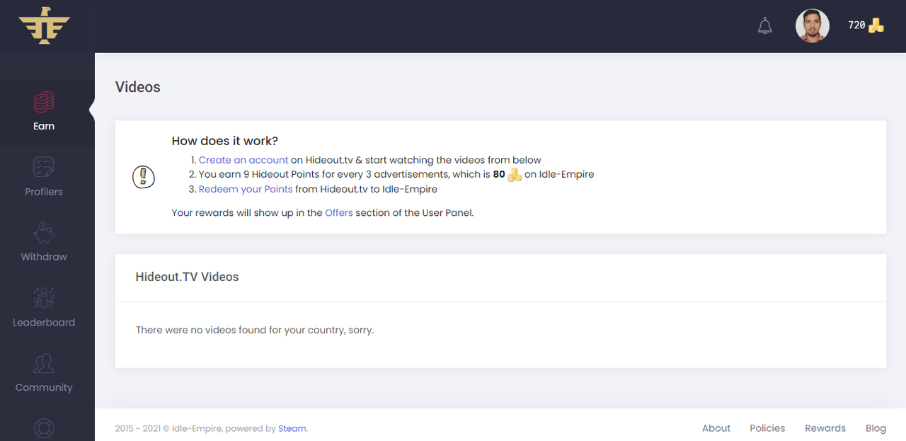 Idle Empire Earn with videos