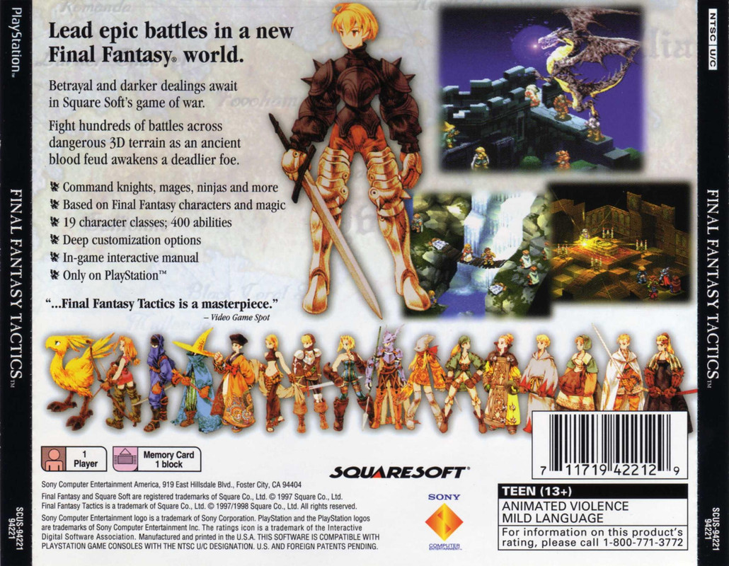 Final Fantasy Tactics (English) (Back)