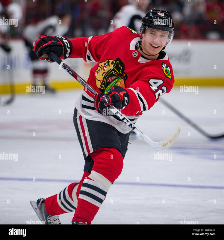 december-10-2017-chicago-illinois-us-blackhawk-42-gustav-forsling-warms-up-before-the-national-hocke