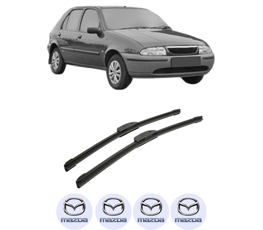 Set stergatoare auto MAZDA 121 III (JASM, JBSM) din 1996-2003, pentru parbriz auto, 2 bucati, Bosch Aerotwin Retrofit, din cauciuc siliconat rezistent, 4 Stickere Auto MAZDA