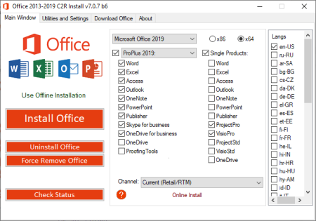 Office 2013-2019 C2R Install / Install Lite 7.07 b12
