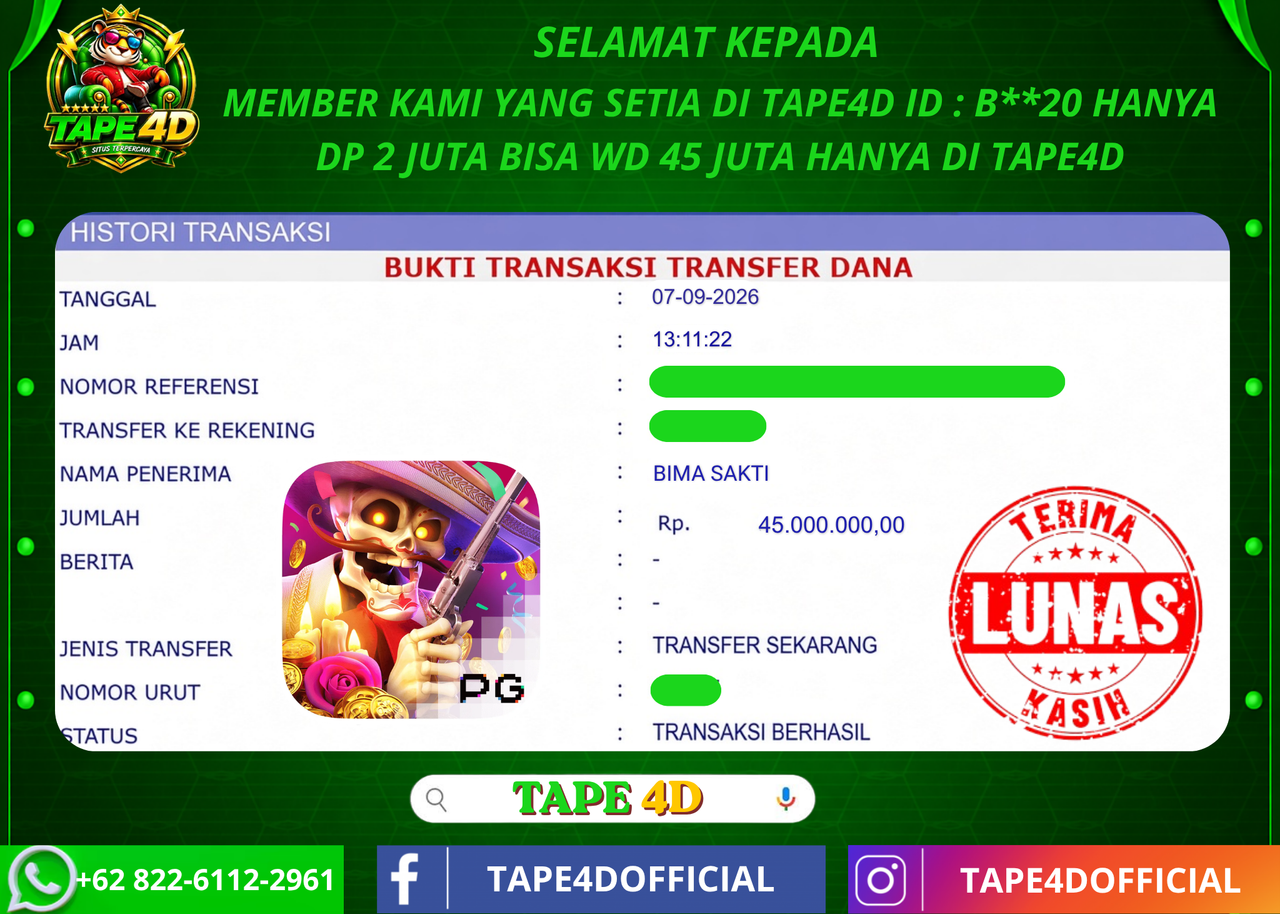 TAPE4D WILD BANDITO PG SOFT 45.000.000-LUNAS
