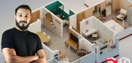 Create 3D Floor Plan Renders with Sketchup, Vray and Flextools – Isometric Design Masterclass