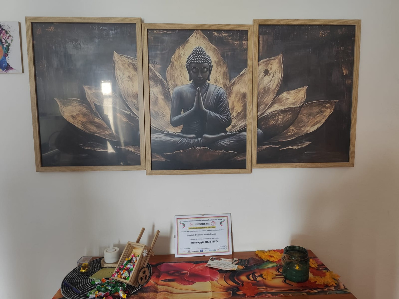 Sala massaggi illuminazione rossa