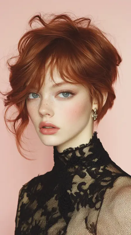 Ignite Your Edge with Fiery Elegance - Asymmetrical hair