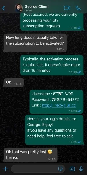 WhatsApp conversation