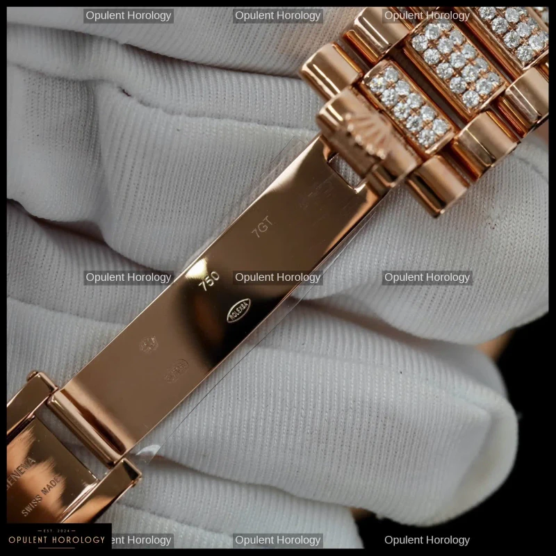 Rolex Day-Date 36 Chocolate Dial Gold Plated Moissanite Diamond