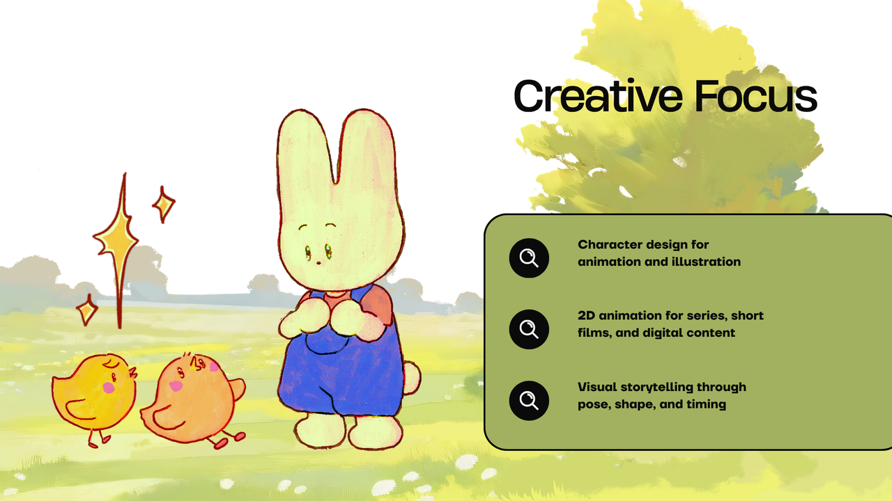 Green and Blue Illustrated Creative Portfolio Presentation