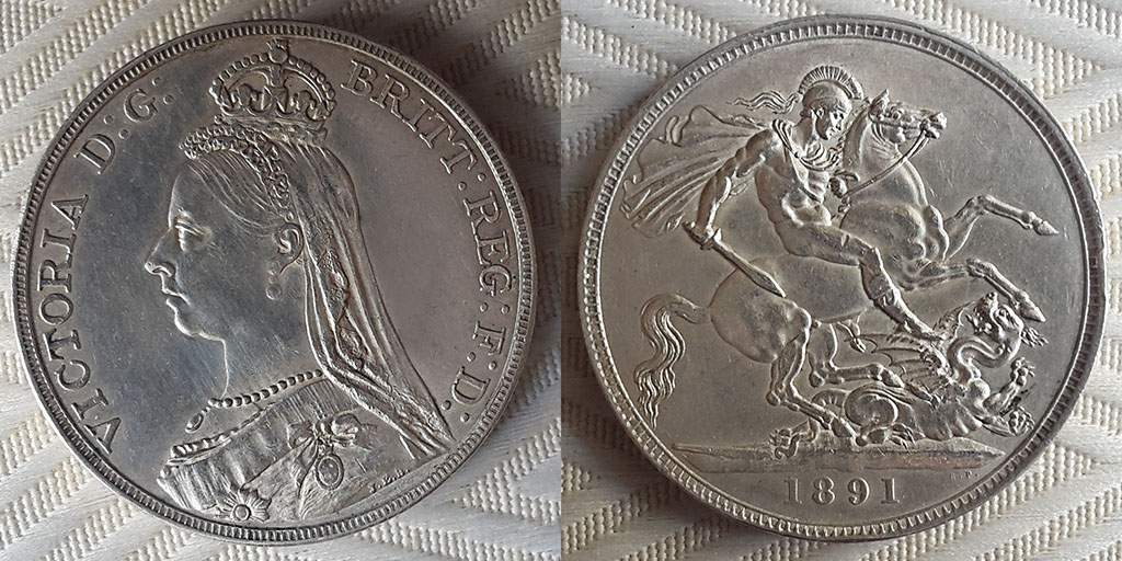 1 corona Reina Victoria. Reino Unido. 1891. Busto del Jubileo de Oro. 20190726-122637b