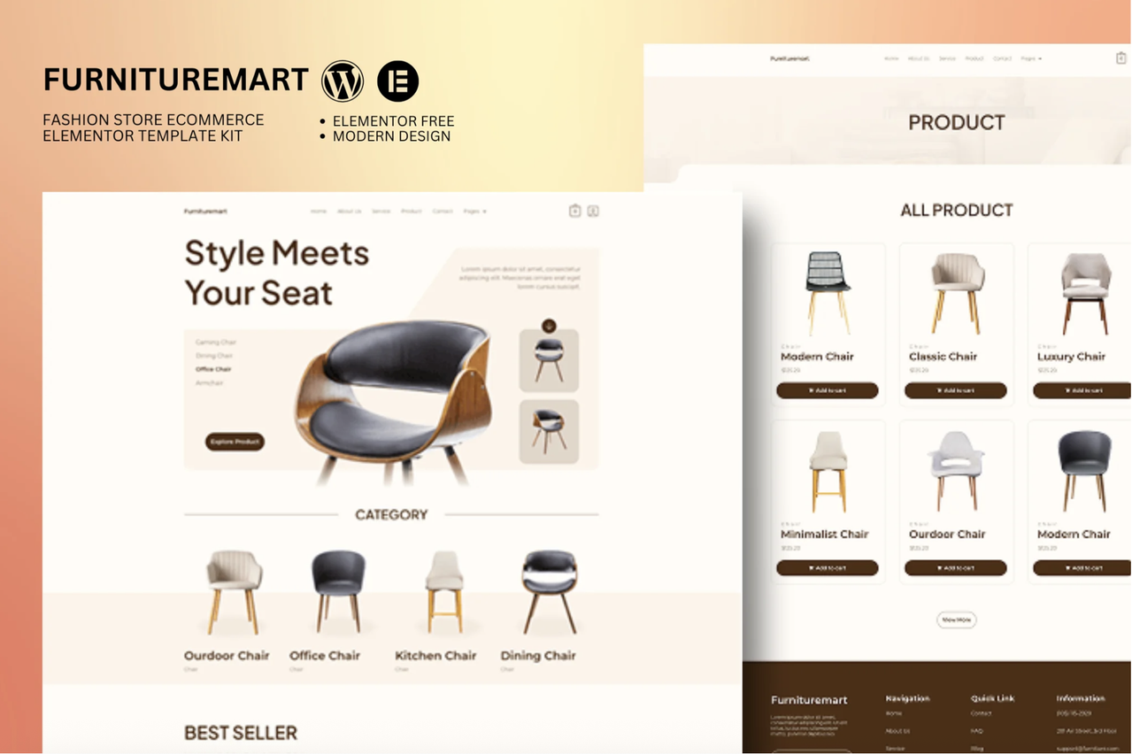 Furnituremart - Furniture Ecommerce Elementor Template Kit