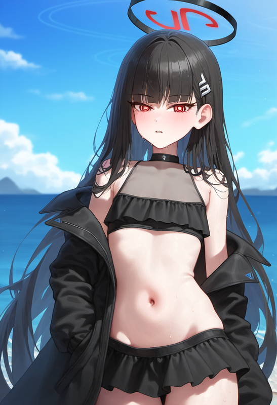 depth of field, 1girl, rio (blue archive), {{{adapted costume}}}, {flat chest},  s-43212136