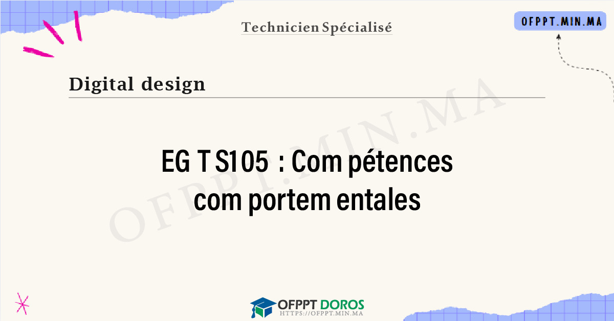 Sommaire détaillé du cours Compétences comportementales EGTS105 OFPPT - Structure du module