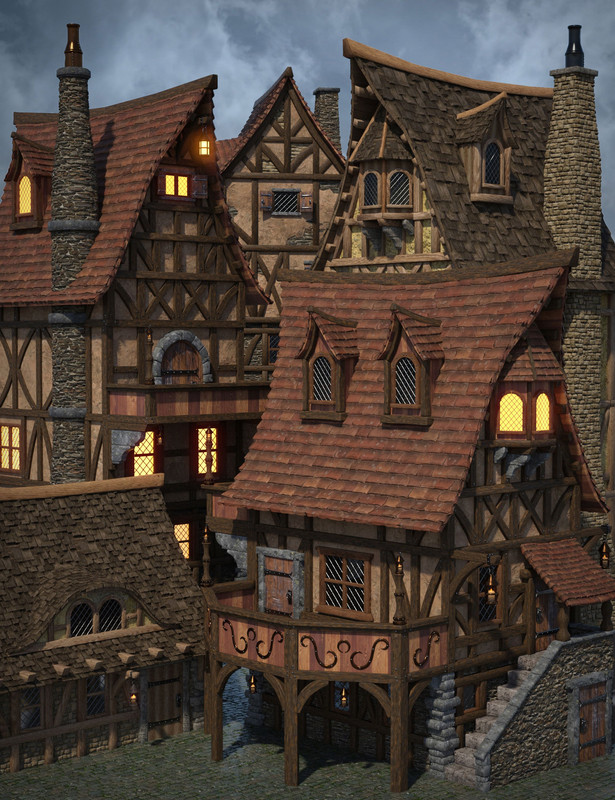 Medieval Village Houses Construction Set Medieval Village Houses Construction Set
