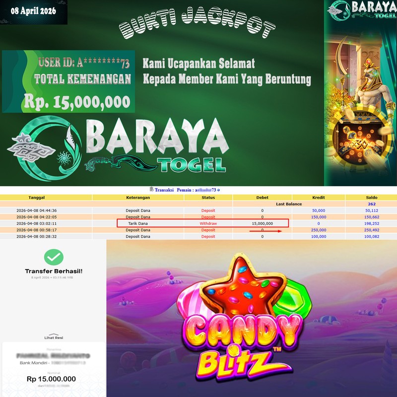 Rp 15.000.000.- WD LUNAS DI BARAYATOGEL