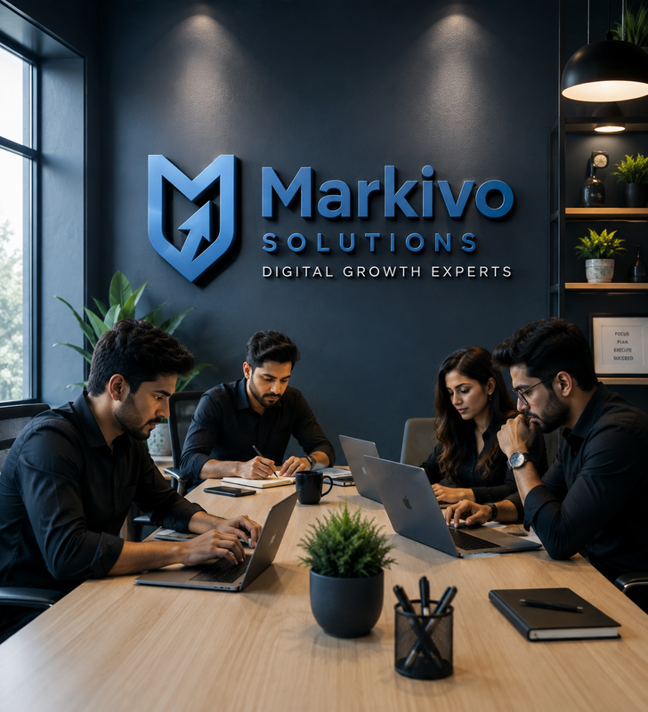 Markivo Solutions team analyzing marketing