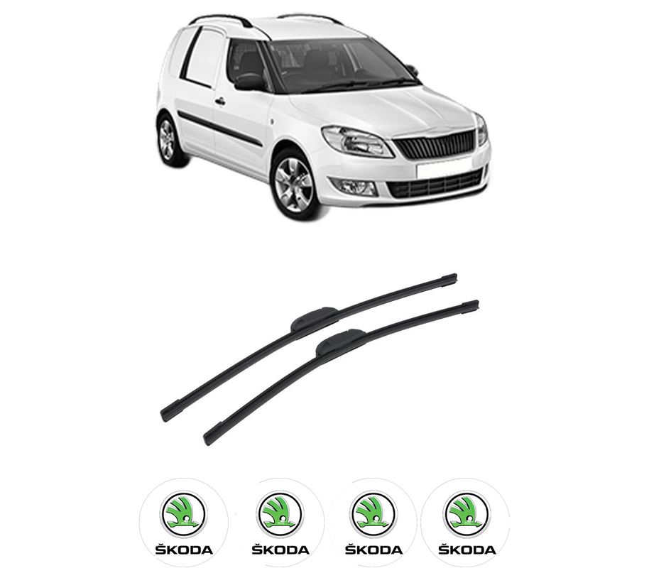 Set stergatoare auto SKODA FABIA I Praktik (6Y5) din 2000-2007, pentru parbriz auto, 2 bucati, Bosch Aerotwin Retrofit, din cauciuc siliconat rezistent, 4 Stickere Auto SKODA