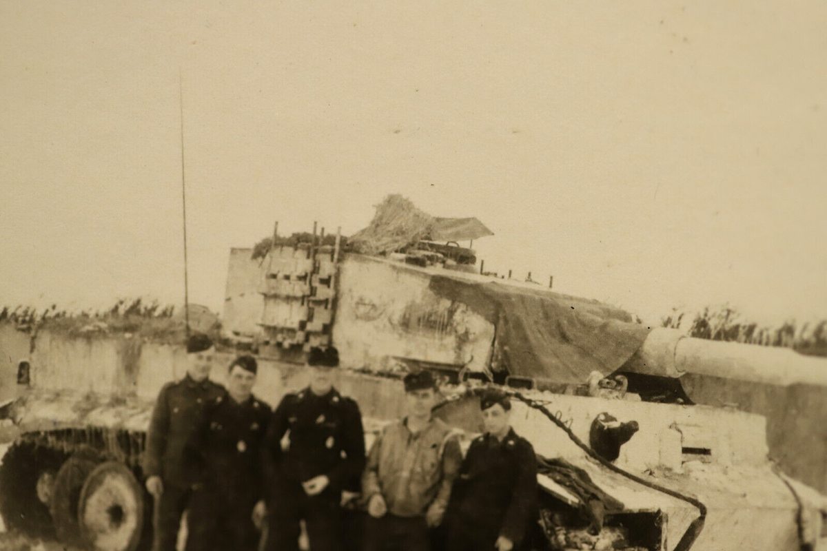 Foto 2.WK Panzer Tiger Tarnfarbe weiß Original Foto3