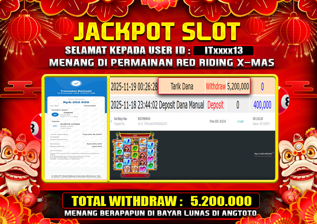 BUKTI JACKPOT LUNAS ANGTOTO