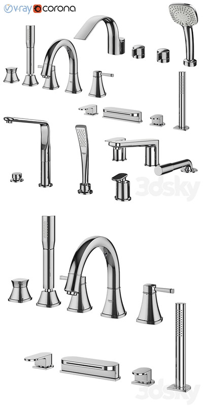 Inset bath mixers set 132 (Ravak, Grohe, IDEAL standard)