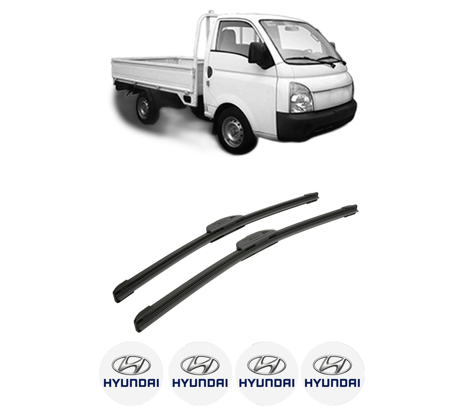 Set stergatoare auto HYUNDAI H100 Platform/Chassis din 1996-1997, pentru parbriz auto, 2 bucati, Bosch Aerotwin Retrofit, din cauciuc siliconat rezistent, 4 Stickere Auto HYUNDAI