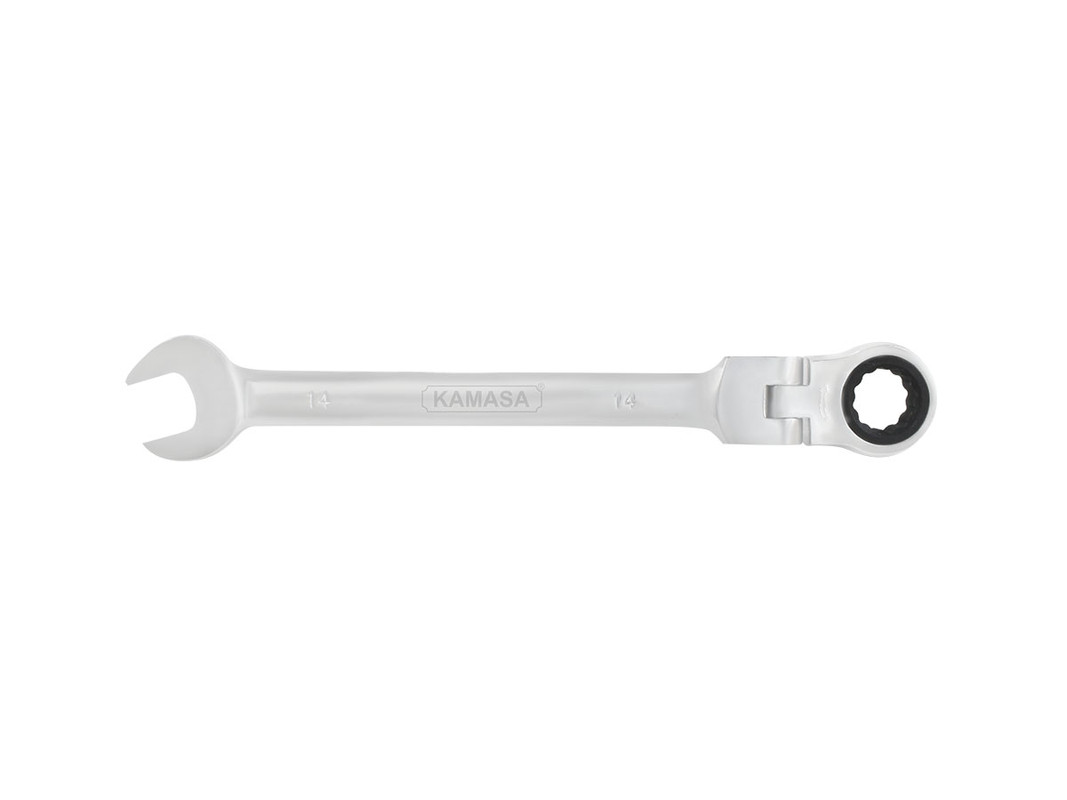 LLAVE MIXTA CON RACHET FLEXIBLE 14MM KAMASA