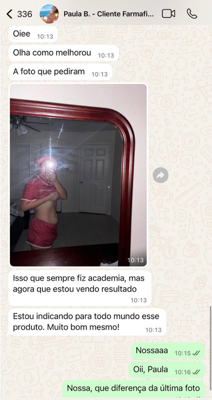 Depoimento de cliente via WhatsApp