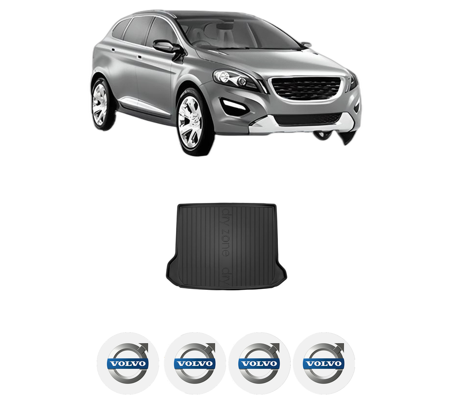 Tavita Portbagaj VOLVO XC60 I SUV (156) din 2008-2017, Protectie Portbagaj Auto, 4x Stickere auto cu VOLVO