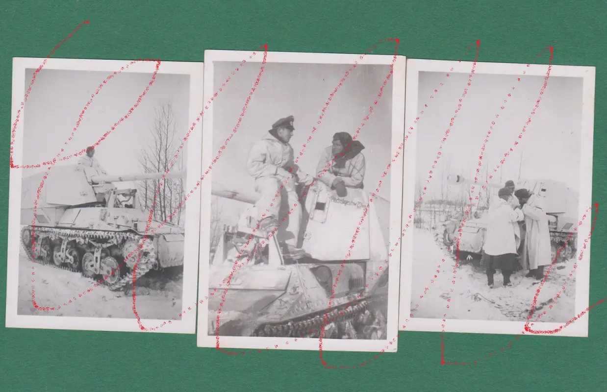 3x Original Foto Panzer Pz Jäger Selbstfahrlafette Lorraine Pak 40 SFL Technik