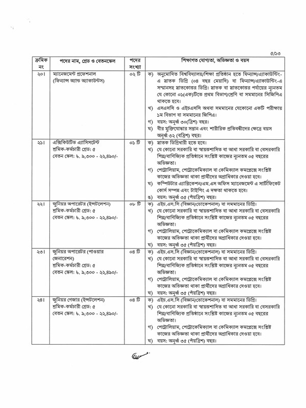 Bangladesh Petroleum Corporation job circular 005