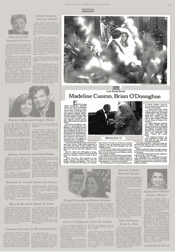 Madeline Cuomo's wedding covered by The New York Times