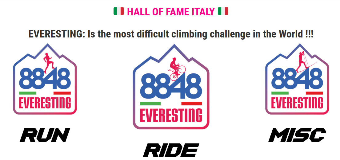 Everesting: ciclismo, camminata, sci