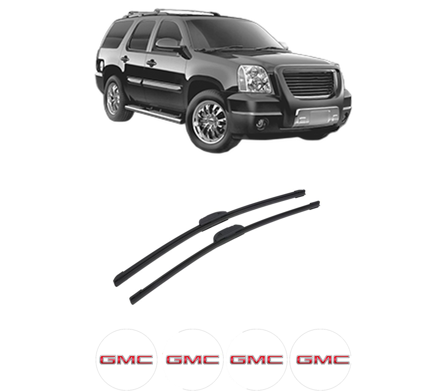 Set stergatoare auto GMC YUKON (GMT900) din 2010-2014, pentru parbriz auto, 2 bucati, Bosch Aerotwin Retrofit, din cauciuc siliconat rezistent, 4 Stickere Auto GMC