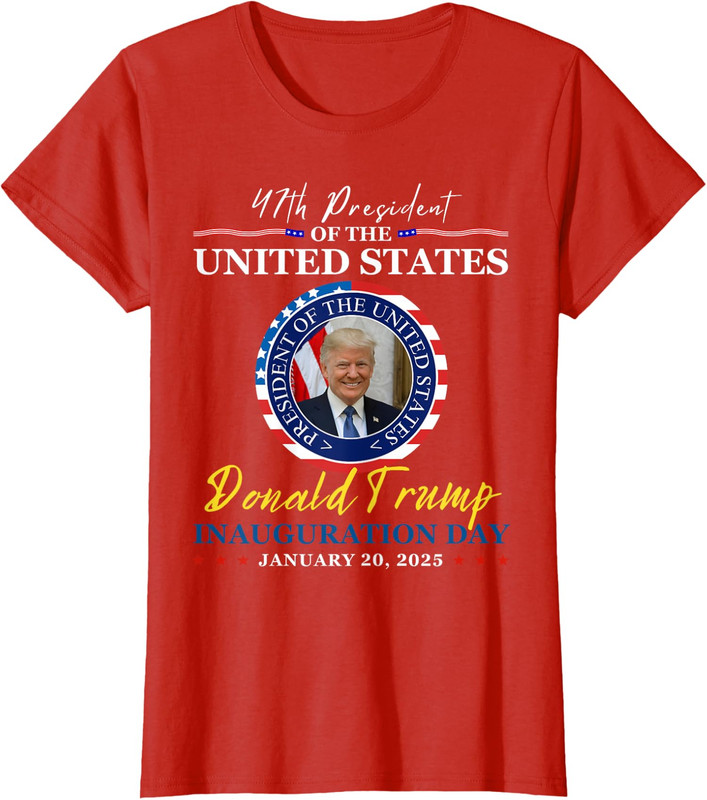 President Trump Inauguration Day 2025 Memorabilia US Ladies' Crewneck T-Shirt