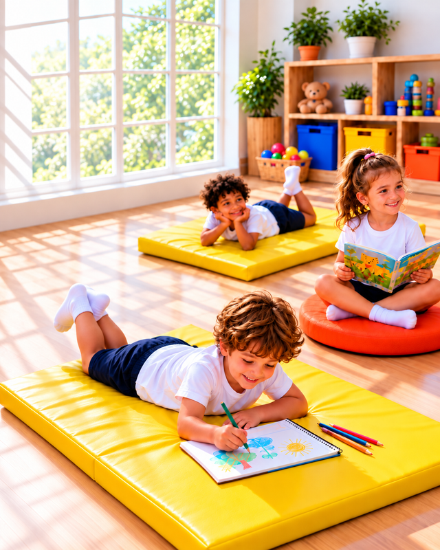 Children’s rest area with mats for play and quiet moments