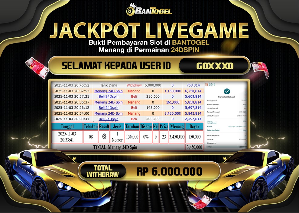 BUKTI JACKPOT LUNAS BANTOGEL