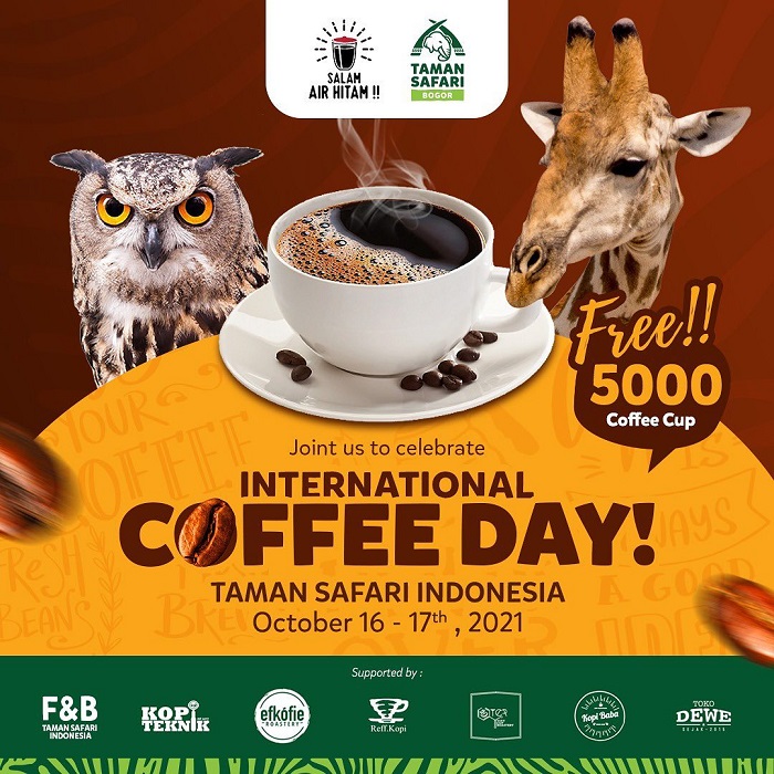 Pembagian 5000 kopi gratis di Taman Safari Bogor.